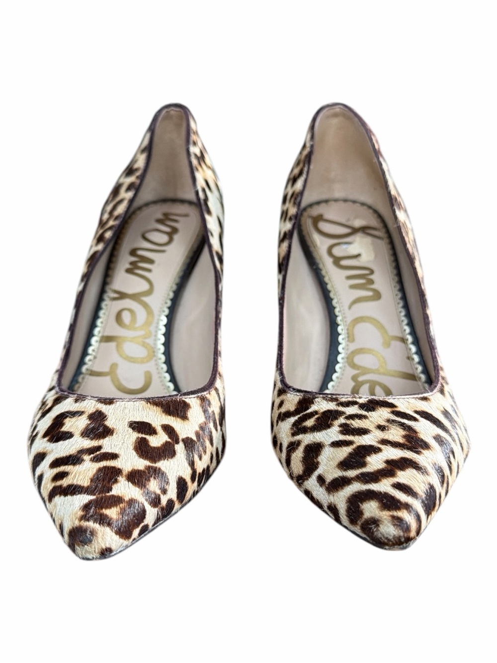 Sam Edelman Leopard Calf Hair Pointed Toe Pumps Heels Size 8 - Picture 2 of 13